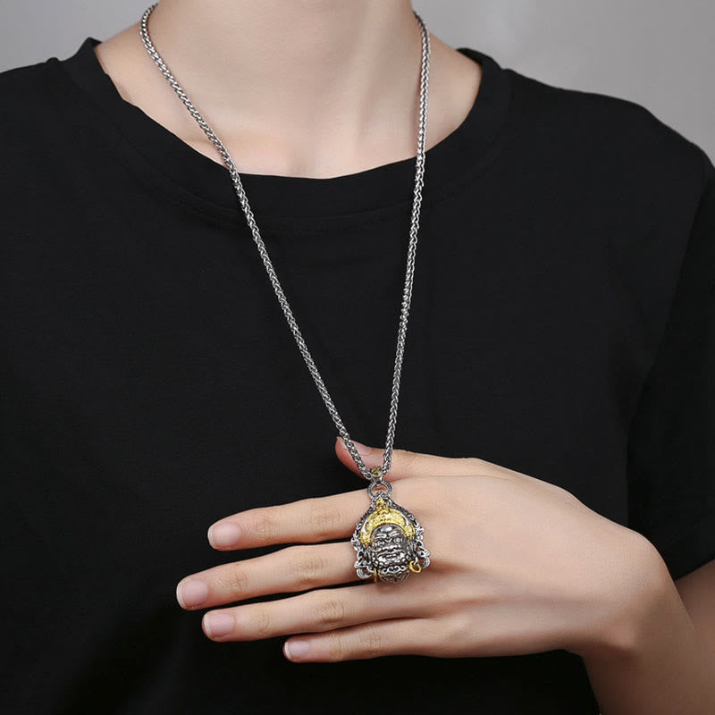 Fortune Jewel Yellow God of Wealth Amulet Copper Luck Necklace Pendant