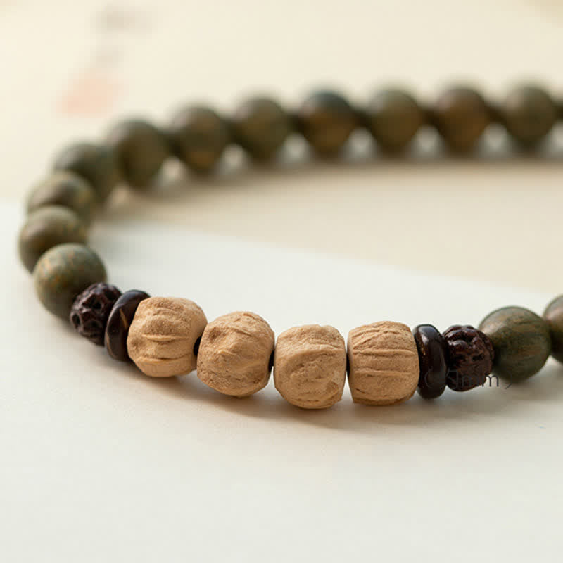 Fortune Jewel Green Sandalwood Positive Peace Bracelet