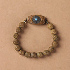 Fortune Jewel Green Sandalwood Ebony Wood Sandalwood Om Mani Padme Hum Soothing Bracelet
