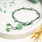 Fortune Jewel Amethyst Pink Crystal Green Aventurine Rose Inner Peace Healing Anklet