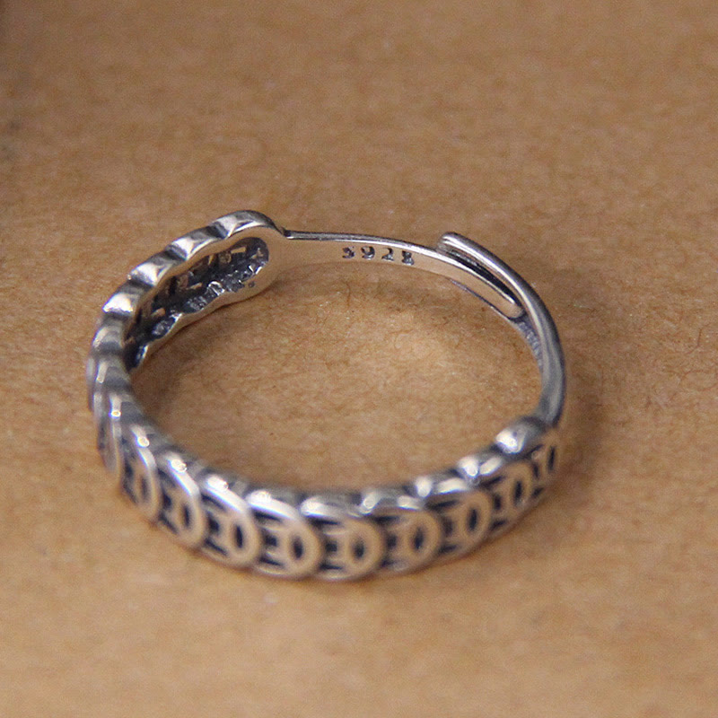 Fortune Jewel Vintage Copper Coin Design Luck Adjustable Ring
