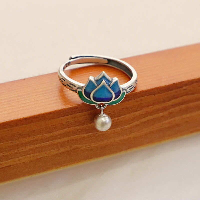 Fortune Jewel Lotus Flower Pattern Enlightenment Ring Fortune Jewel