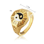 Yin Yang Symbol Copper Luck Ring Fortune Jewel