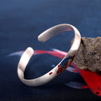 Fortune Jewel 999 Sterling Silver Koi Fish Luck Cuff Bracelet Bangle