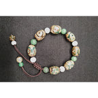 Fortune Jewel Tibetan Three-eyed Dzi Bead Luck Protection Braided Bracelet
