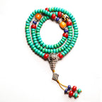 Fortune Jewel 108 Mala Beads Tibetan Turquoise Dzi Bead Protection Bracelet