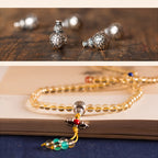925 Sterling Silver 108 Mala Beads Natural Citrine Red Agate Amber Pleasure Charm Bracelet