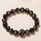 Fortune Jewel Natural Gold Sheen Obsidian Silver Sheen Obsidian Cute Cat Paw Claw Wealth Bracelet