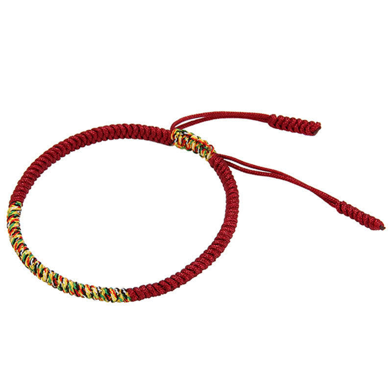 Fortune Jewel Tibetan Handmade Multicolor King Kong Knot Luck Strength Braided Bracelet