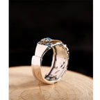 Fortune Jewel 925 Sterling Silver Lotus Koi Fish Enlightenment Ring Fortune Jewel
