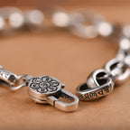 Fortune Jewel Om Mani Padme Hum Double Dorje Copper Engraved Wisdom Bracelet