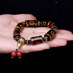 Fortune Jewel Tibetan Nine-Eye Dzi Bead Fortune Charm Bracelet