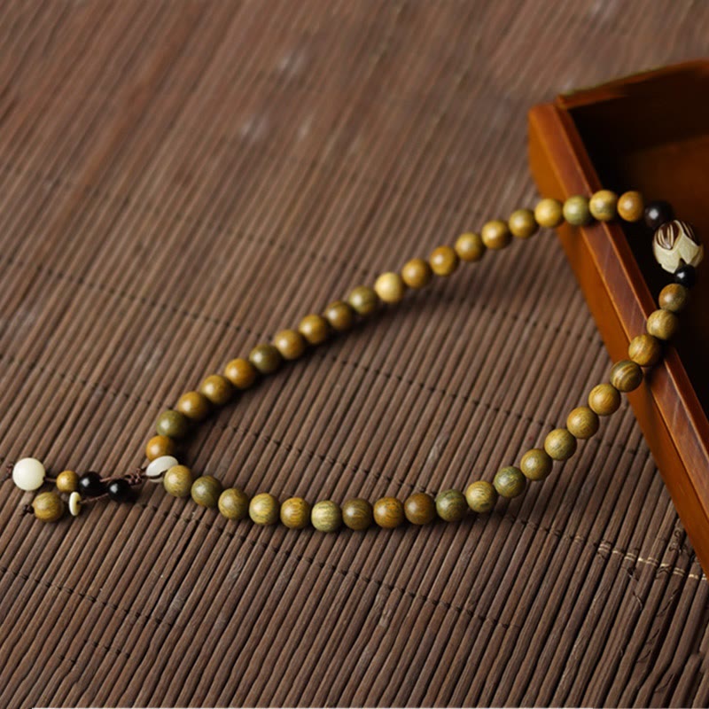 Fortune Jewel Green Sandalwood Bodhi Seed Lotus Soothing Double Wrap Bracelet
