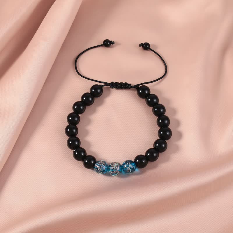 Fortune Jewel Black Obsidian Luminous Glowstone Strength Bracelet