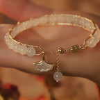 Fortune Jewel Ginkgo Leaf Jade Bead Luck Bracelet