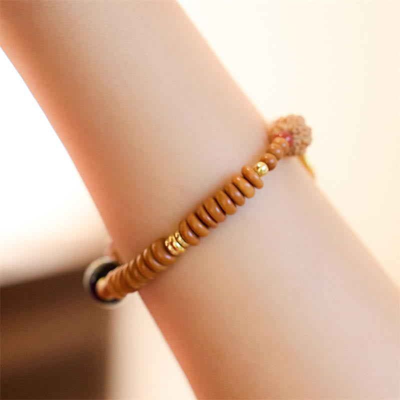 Fortune Jewel Tibetan Bodhi Seed Black Onyx Smoky Quartz Om Mani Padme Hum Fu Character Wealth Bracelet