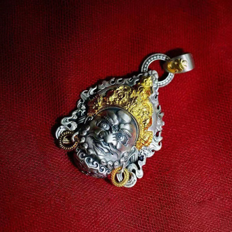 Fortune Jewel Yellow God of Wealth Amulet Copper Luck Necklace Pendant