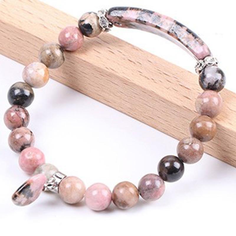 Fortune Jewel Natural Quartz Love Heart Healing Beads Bracelet