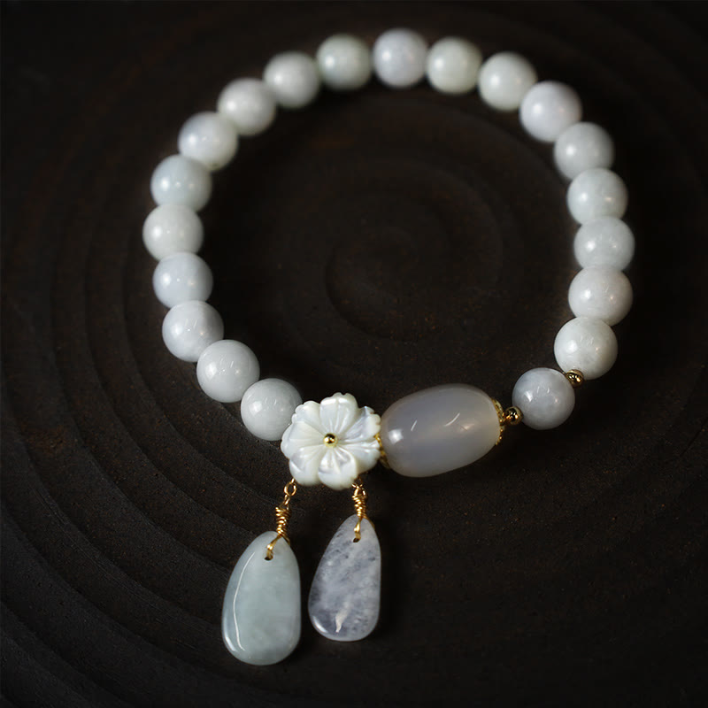 Fortune Jewel Natural White Jade Luck Bracelet