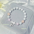 Fortune Jewel Cat's Eye Lavender Amethyst Rosette Charm Bracelet