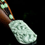 Fortune Jewel Year Of The Dragon Chinese Zodiac Dragon Soaring Jade Protection Bead Chain Necklace Pendant