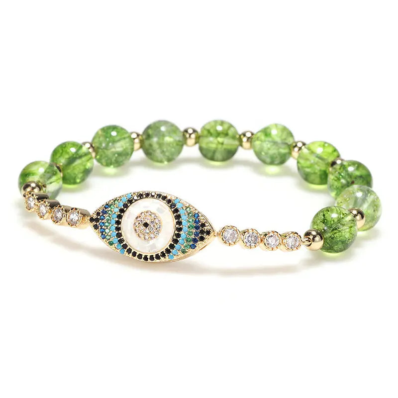 Buddha Stones "May Light and Protection Be With You" Peridot Bracelet Includes Gift Message Card Fortune Jewel