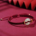 Fortune Jewel Peace Buckle Jade Abundance Braided Bracelet