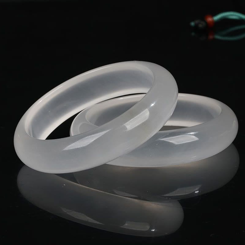 Fortune Jewel Natural Translucent Golden Silk Jade Wealth Luck Bracelet Bangle
