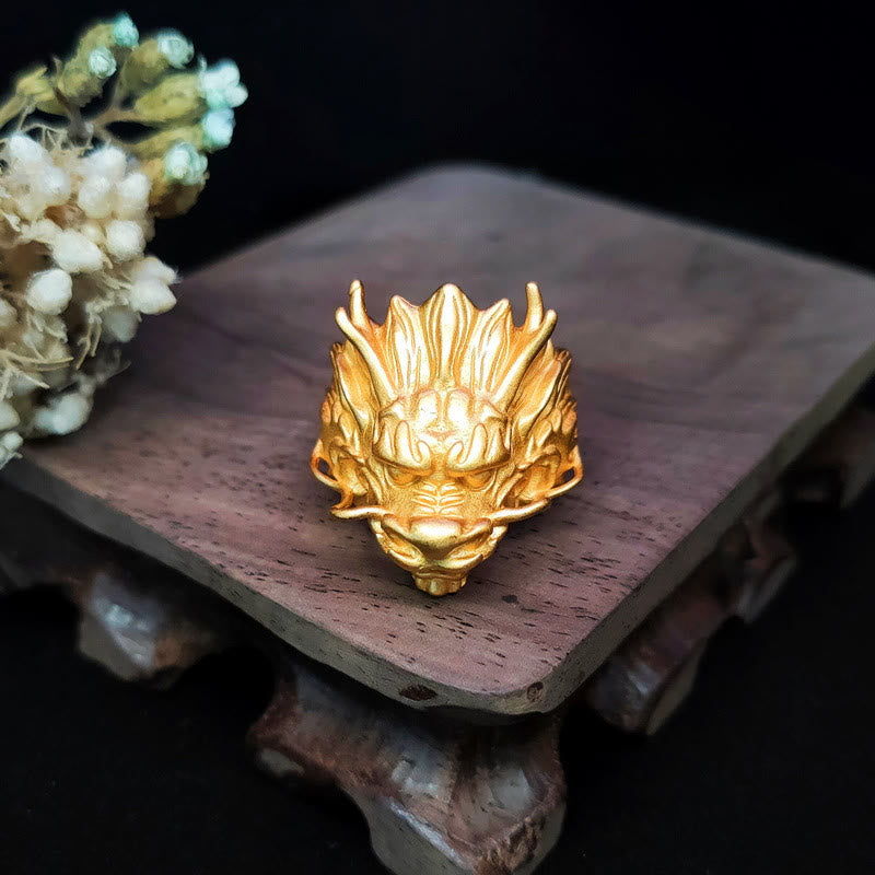 Fortune Jewel Golden Dragon Luck Protection Ring Fortune Jewel