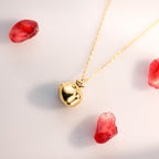 Fortune Jewel 925 Sterling Silver 18k Gold Plated Pomegranate Garnet Crystal Passion Charm Necklace Pendant