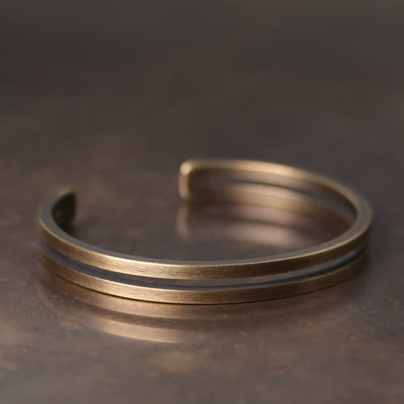 Fortune Jewel Rustic Copper Luck Viking Cuff Bracelet