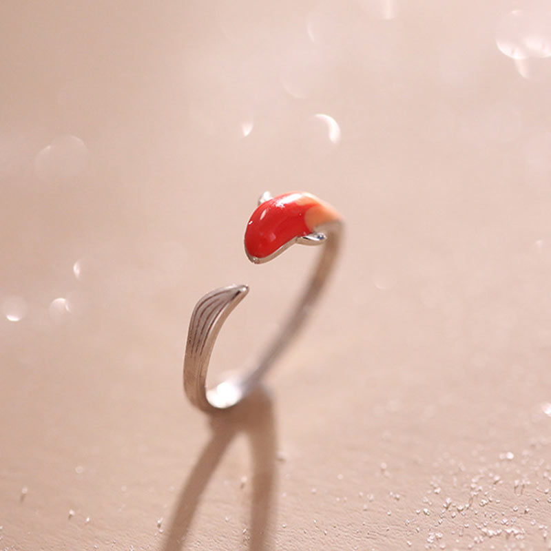 Fortune Jewel Koi Fish Copper Balance Luck Adjustable Ring