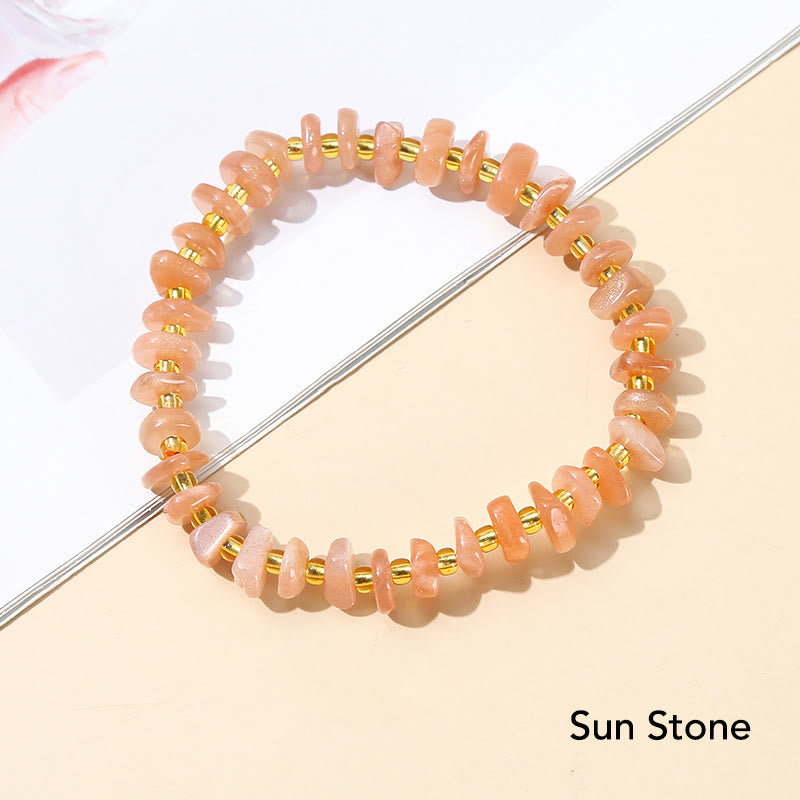 Fortune Jewel Natural Irregular Shape Stone Crystal Meditation Balance Bracelet