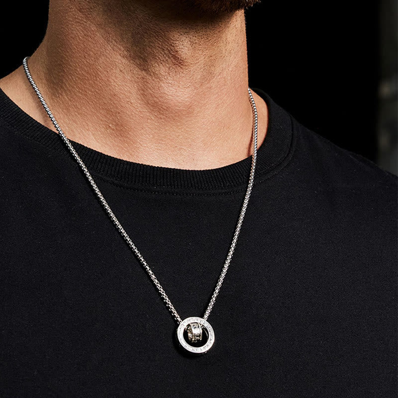 Fortune Jewel Tibetan Om Mani Padme Hum Carved Peace Purity Chain Necklace Pendant
