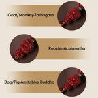 Fortune Jewel Chinese Zodiac Natal Buddha Cinnabar Amulet Blessing String Bracelet