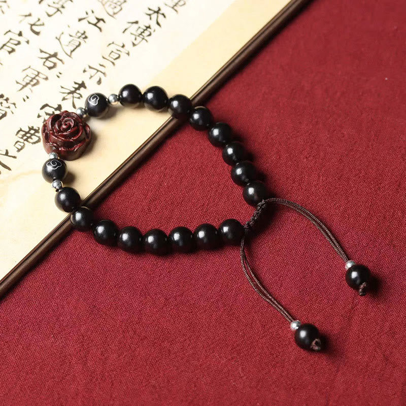 Fortune Jewel Small Leaf Red Sandalwood Sooth Bracelet