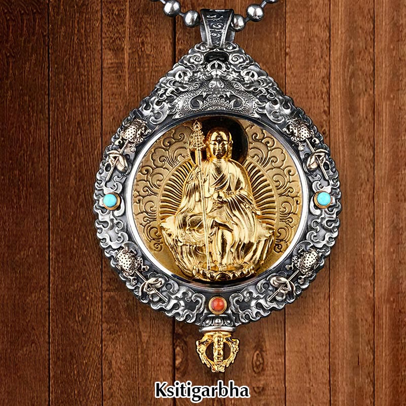Fortune Jewel Chinese Zodiac Natal Buddha Thangka Nine Palaces Eight Diagrams Wealth Rotatable Necklace Pendant Fortune Jewel