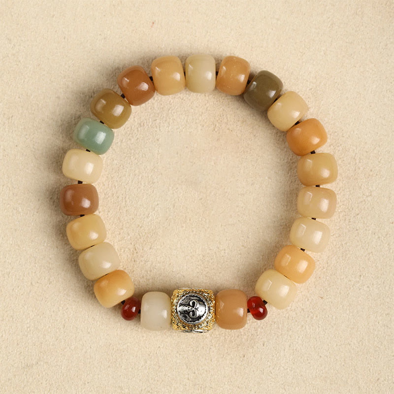 Fortune Jewel Natural Bodhi Seed The Lord of the Corpse Forest Om Mani Padme Hum Wisdom Bracelet