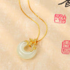 Fortune Jewel Tibetan White Jade Calm Necklace
