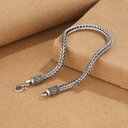Fortune Jewel Vintage Dragon Keel Braided Twisted Design Wealth Buckle Bracelet