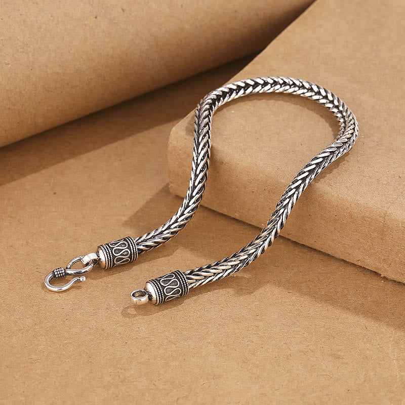 Fortune Jewel Vintage Dragon Keel Braided Twisted Design Wealth Buckle Bracelet