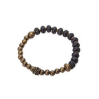 Fortune Jewel Lava Rock Stone Copper Balance Cuff Bracelet Bangle