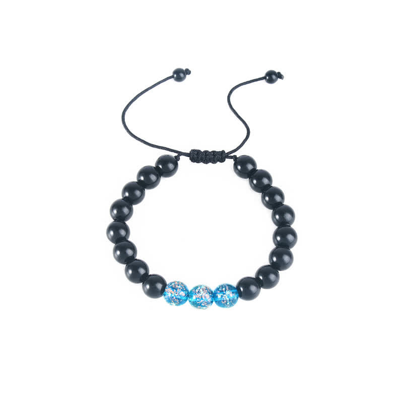 Fortune Jewel Black Obsidian Luminous Glowstone Strength Bracelet