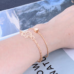 Fortune Jewel 2Pcs Lotus Flower Love Heart Enlightenment Bracelet