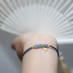 Fortune Jewel 925 Sterling Silver Natural Jade Gourd Rutilated Quartz Fu Character Luck Braid Bracelet