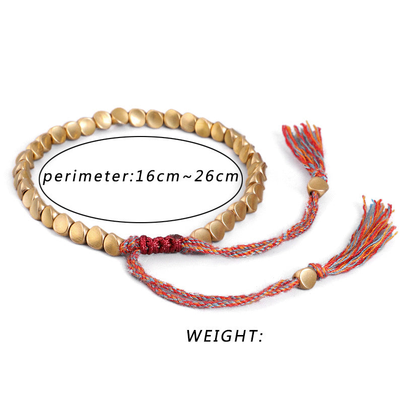 Fortune Jewel Tibetan Copper Beads Healing Luck Bracelet