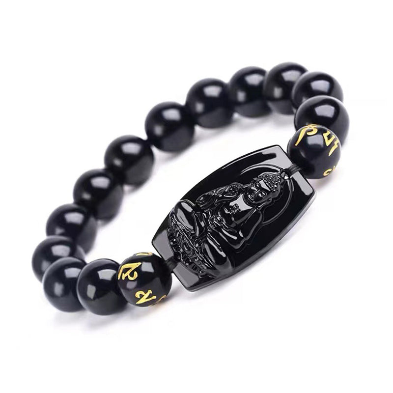 Fortune Jewel Chinese Zodiac Obsidian Protection Bracelet