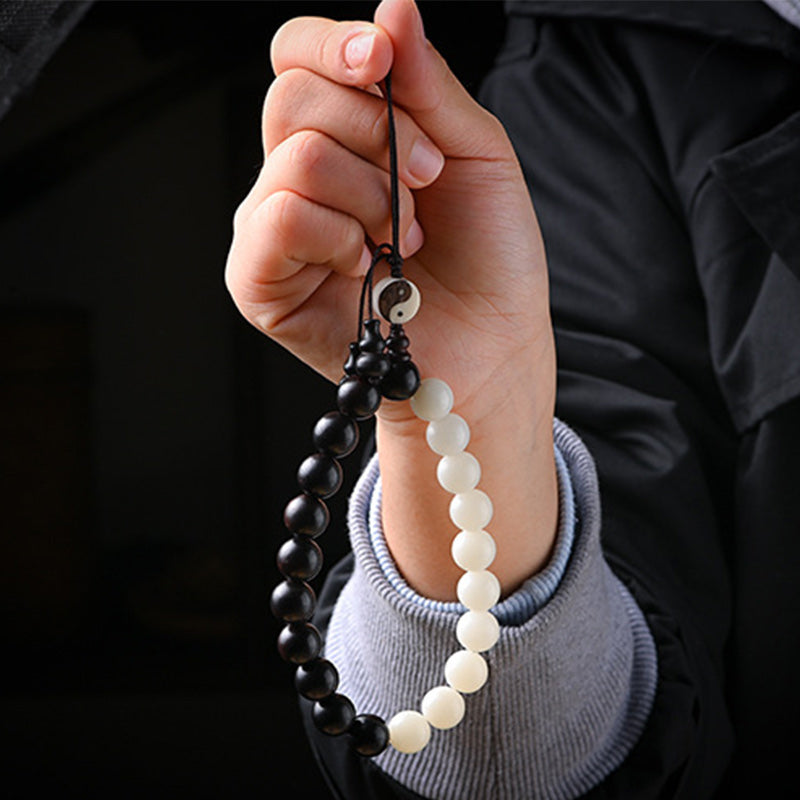 Fortune Jewel Ebony YinYang Protection Bracelet Decoration