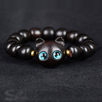 Fortune Jewel Ebony Wood Green Sandalwood Red Sandalwood Lovely Cat Balance Bracelet