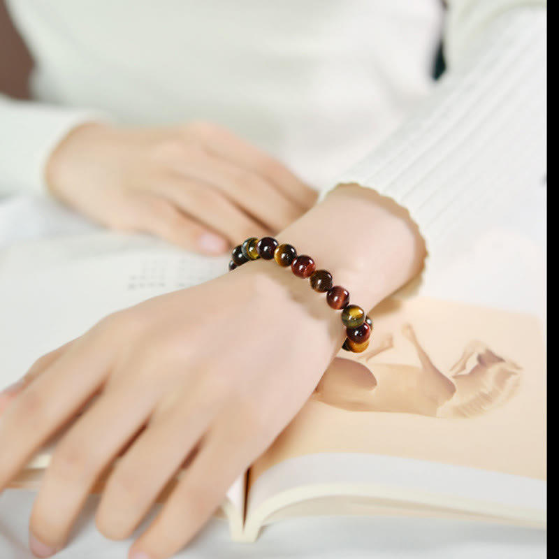 Fortune Jewel Natural Tiger Eye Positive Protection Bracelet